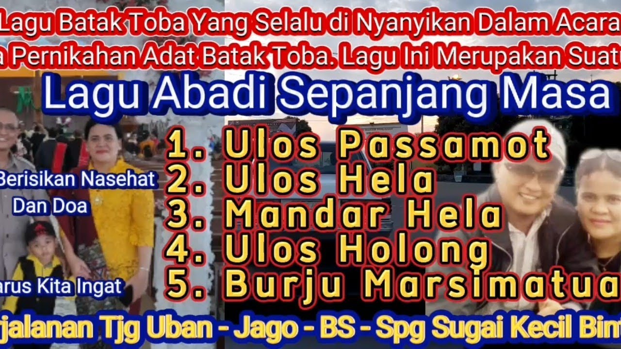 Lagu Batak Toba, Nasehat & Doa Selalu Dinyanyikan Dalam Pesta Pernikahan Adat Batak.