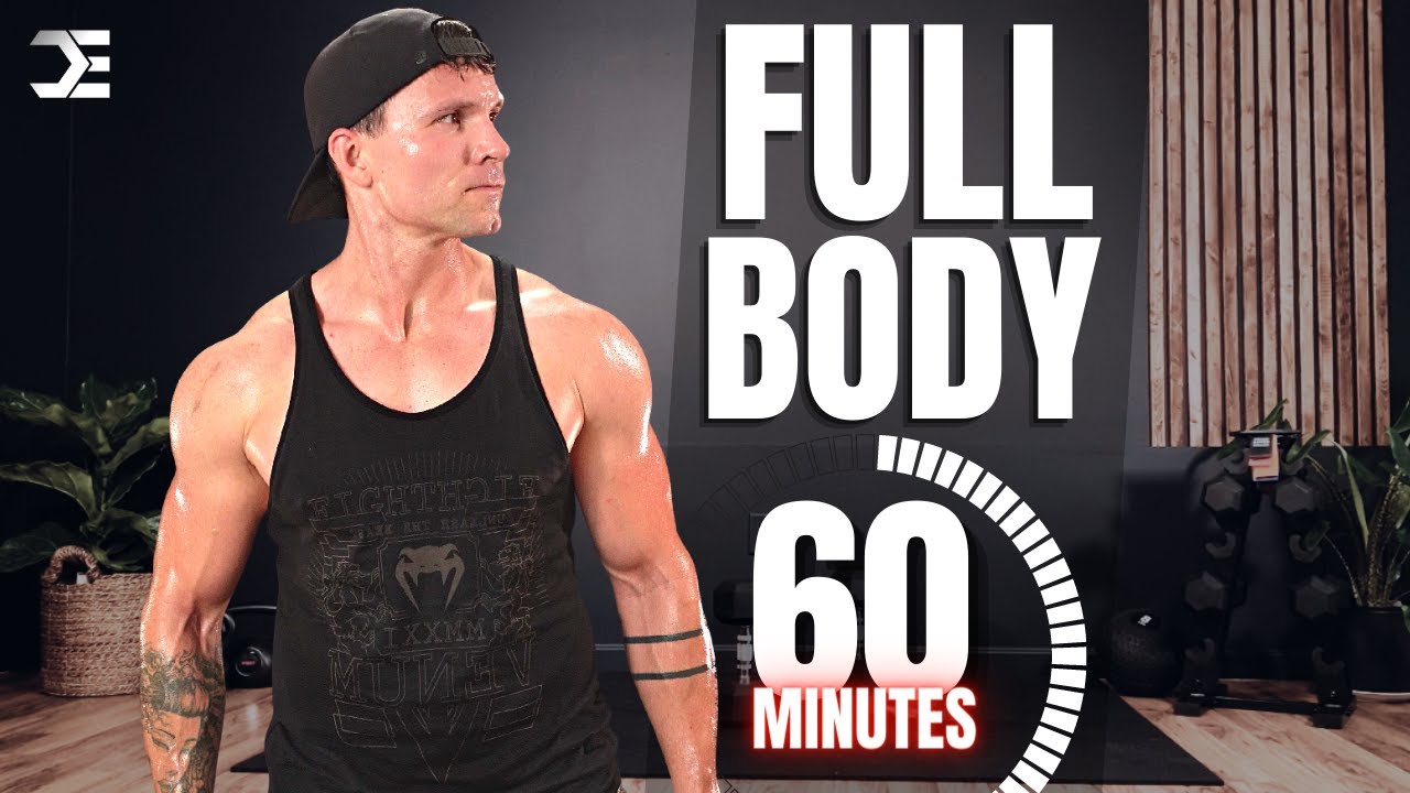 1 HOUR FULL BODY WORKOUT with DUMBBELLS (Muscle Building)