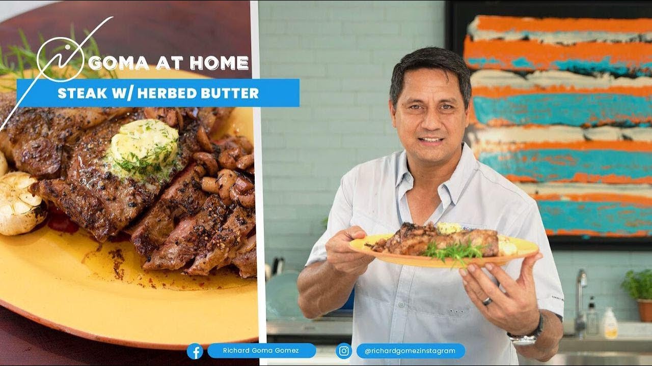 Goma At Home: Ribeye Steak With Homemade Herbed Butter And Mushroom Sauce