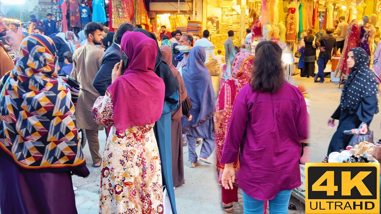 Pakistan, Lahore Lively Ichhra Bazar 4K-Walking Tour || The Crazy City Walk In Lahore Ichhra Market