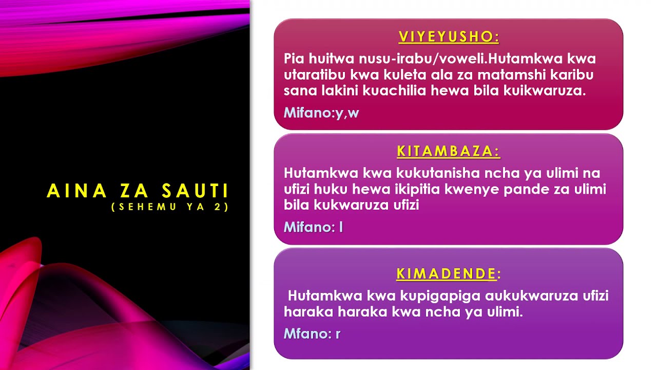 Sauti za Kiswahili