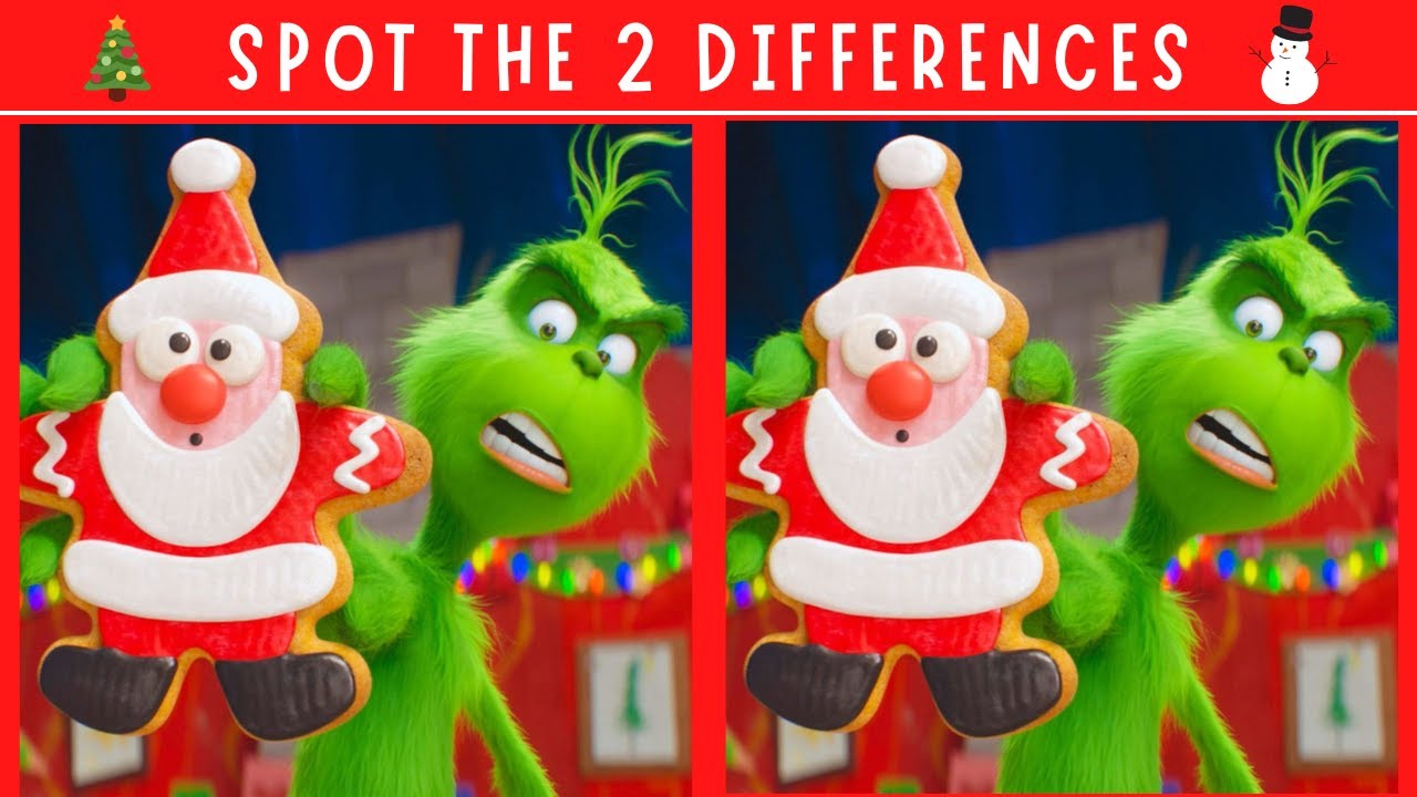 Spot the difference: Dr Seuss The Grinch #spotthedifference #grinch #thegrinch #christmas #grinchmas