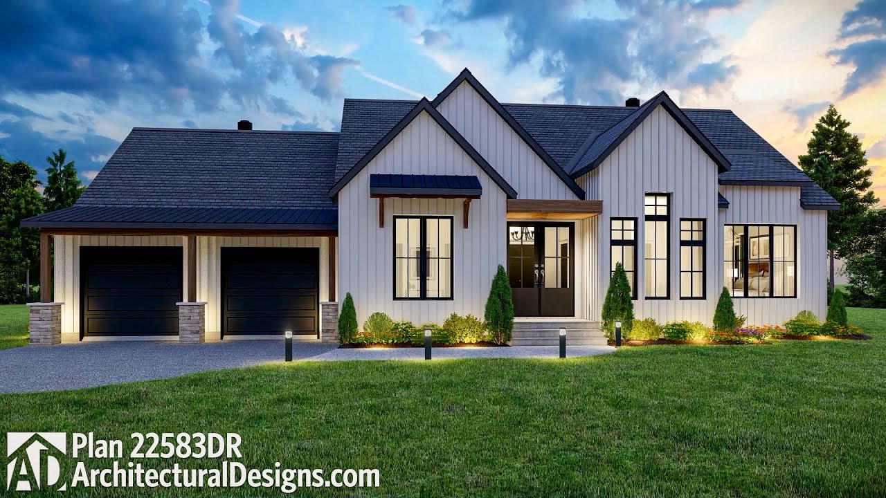 1800 Sq Ft Modern Farmhouse House Plan 22583DR Home Walkthrough Tour