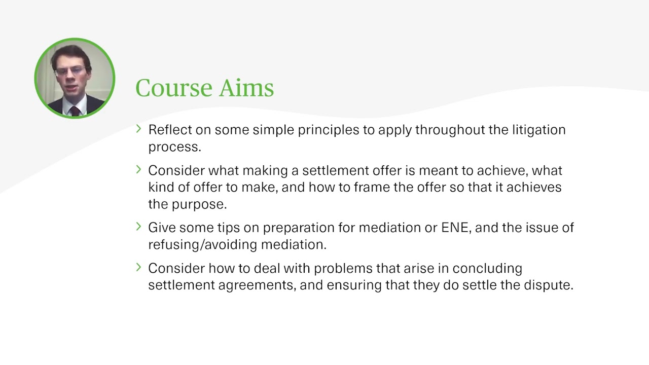 Settlement Success - A How to Guide on Resolving Disputes - Webinar