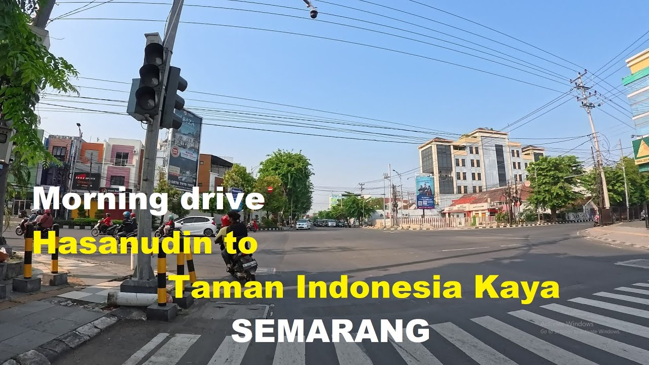 Morning drive from Jalan Hasanudin to Taman Indonesia Kaya via Jalan Thamrin, Semarang