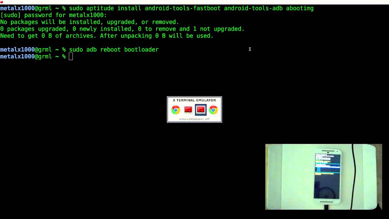 Unlocking Motorola Bootloader on Linux with Fastboot Moto G Android Lollipop