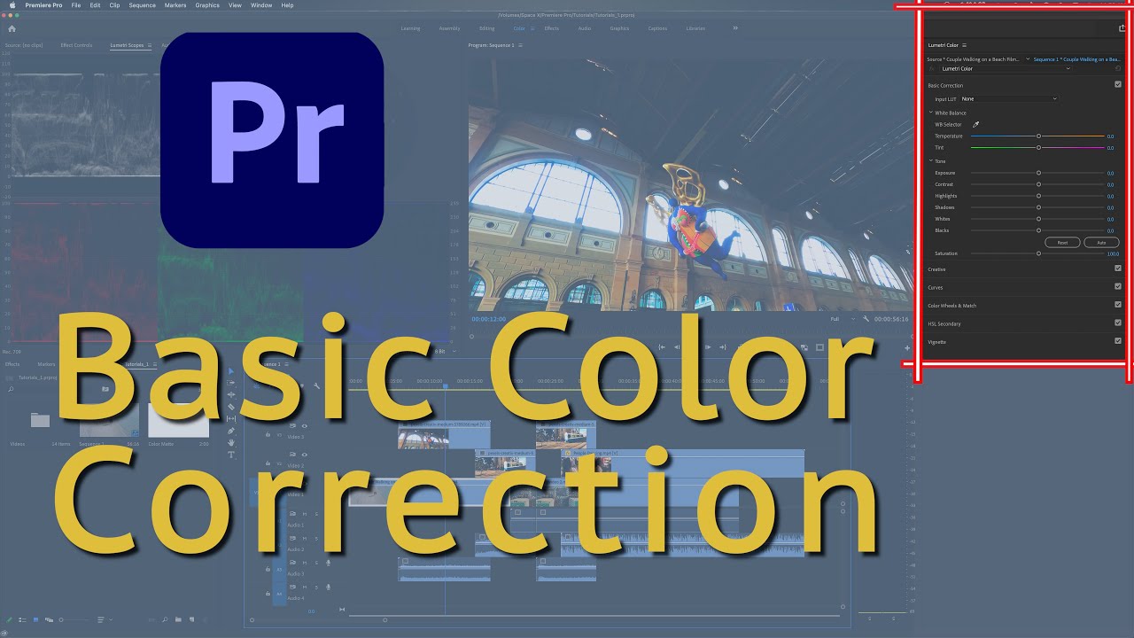 Basic Color Correction Panel With Lumetri Scopes In Adobe Premiere Pro CC