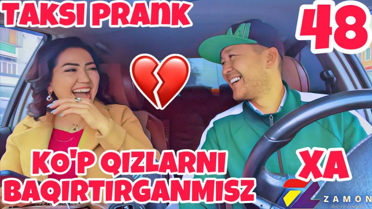 Taksida prank#48-soni😃 Og’zi katta qizlar boy bo’larkan😂