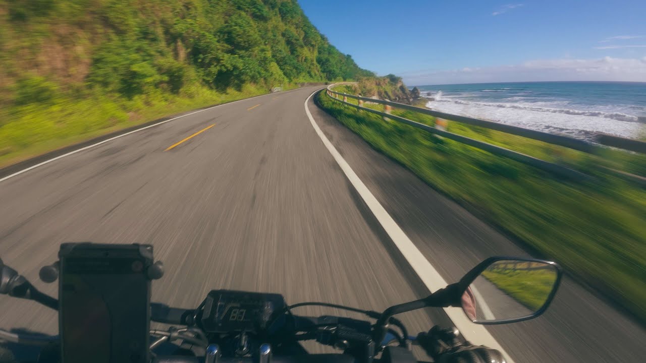 riding through taroko national park, taiwan