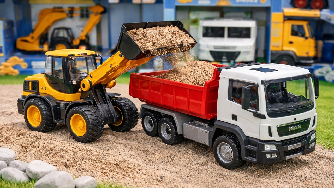 🚛Wheel Excavator, Track Excavator & Cement Mixer | Big Construction Vehicles & Digger Toy for Kids!