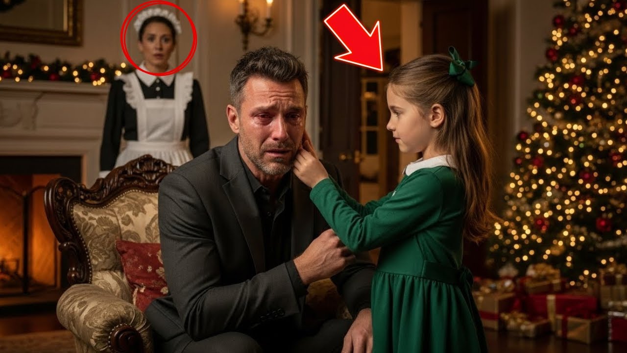 Milionario in lutto toccato dalla figlia della donna delle pulizie la notte di Natale