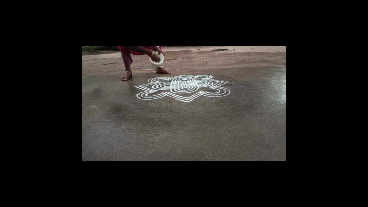 🌹Simple and easy rangoli kolam 🌹Tharika's nature 🌹