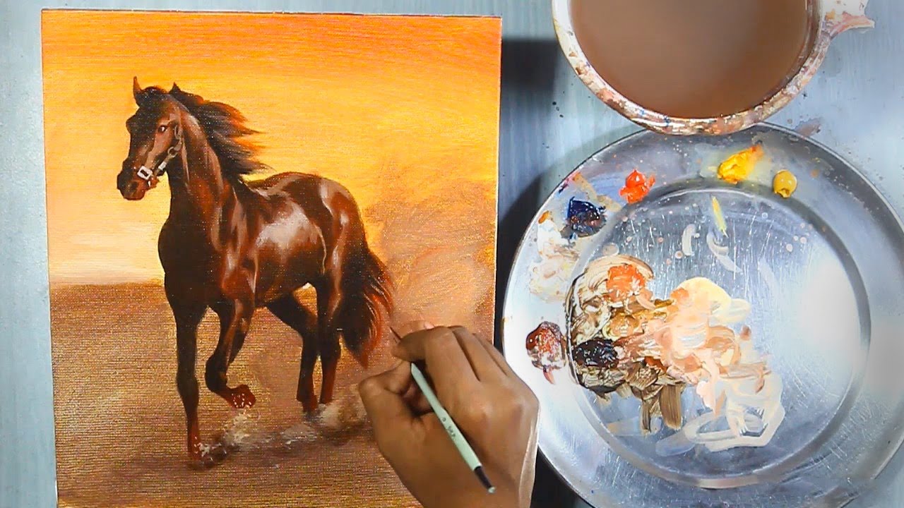 How to Paint a Realistic Brown Horse - Simple Acrylic Tutorial