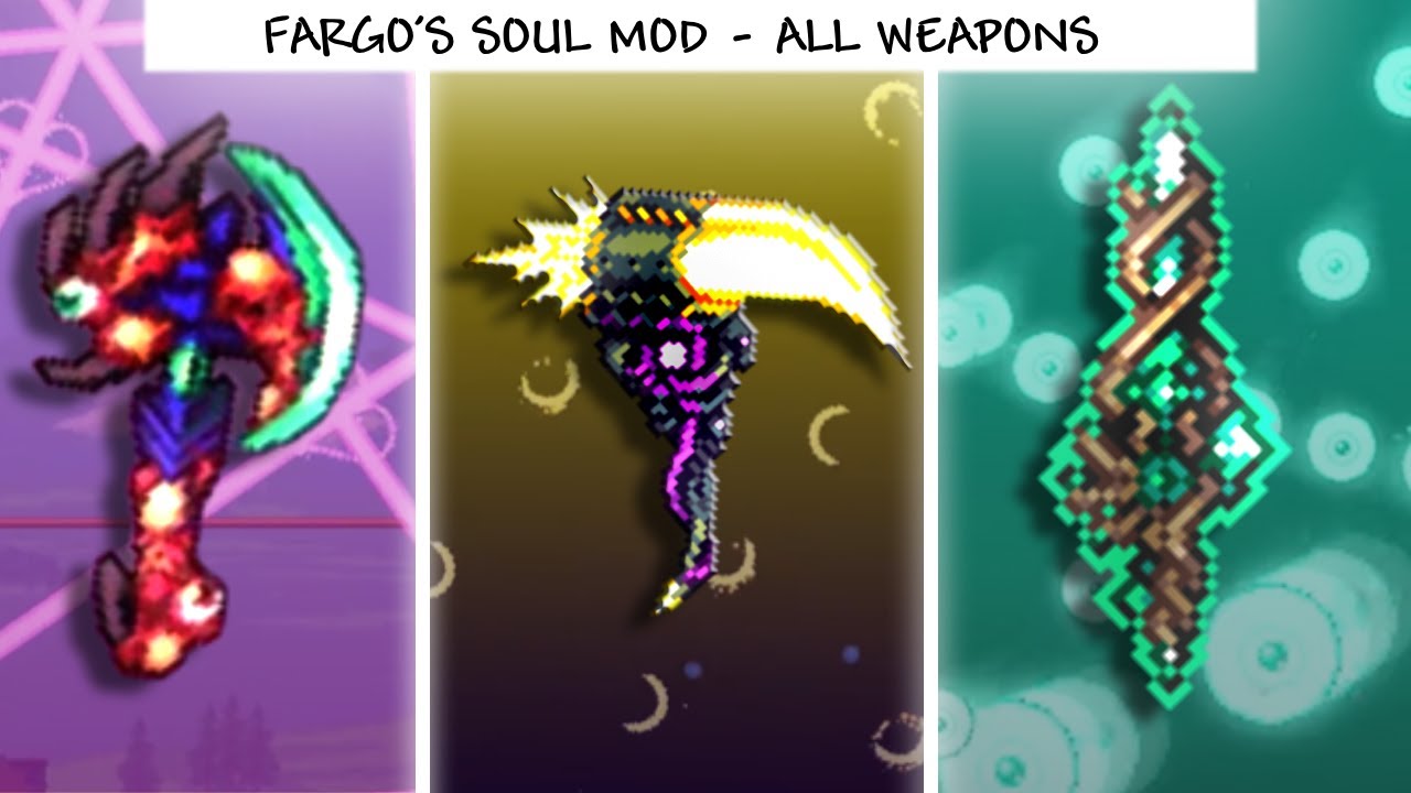 Terraria Fargo's Soul Mod - All Weapons Showcase [Eternity Mode]