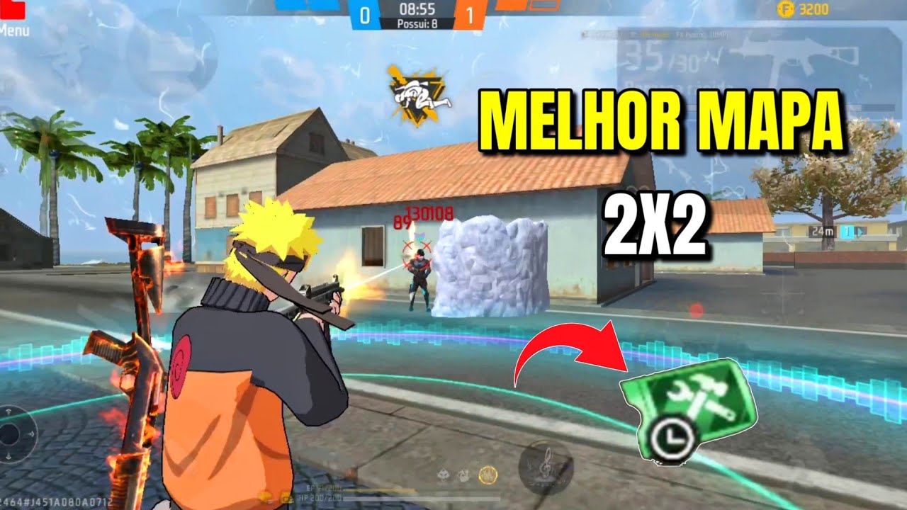 JOGUEI 1V2 NO MELHOR MAPA PARA 2v2 do Free Fire !!!😱