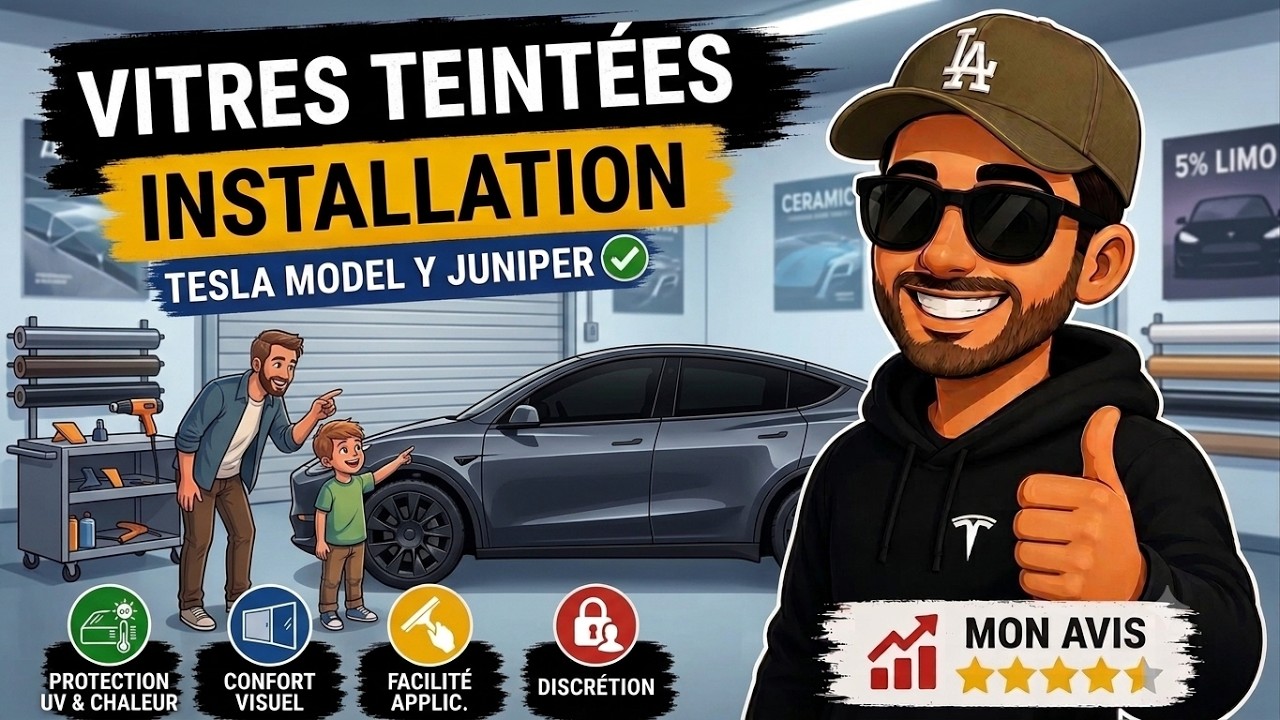 😎 J’ai teinté les vitres de ma Tesla Model Y Juniper : look, confort et sécurité !