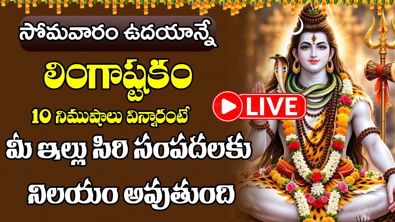LIVE  : సోమవారం ఉదయాన్నే  లింగాష్టకం 10 నిమిషాలు విన్నారంటే మీ ఇల్లు సిరి సంపదలకు నిలయం అవుతుంది