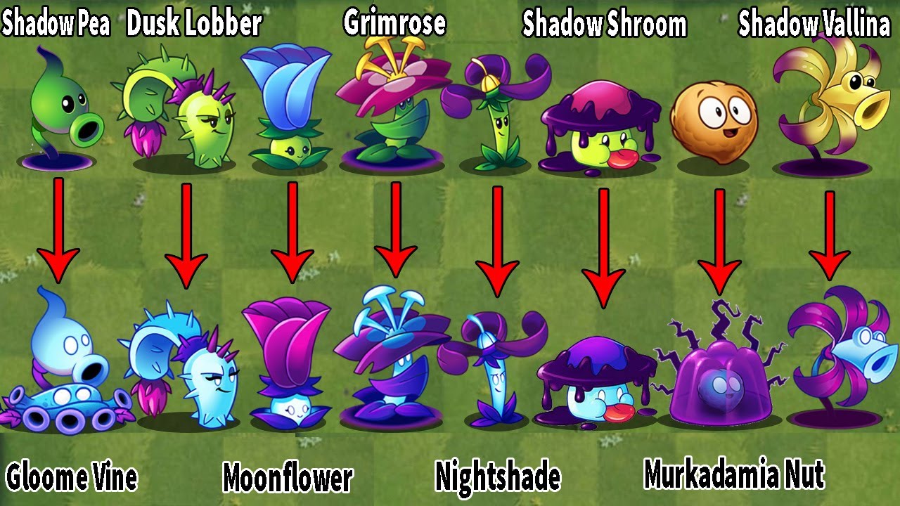 PvZ 2 Discovery - All Plants Normal Shadow Vs Dark Shadow