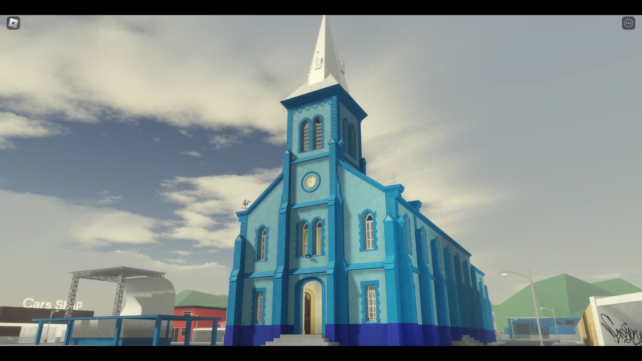 Uma visita na Igreja do Rosário no ROBLOX e a batida do sino do relógio