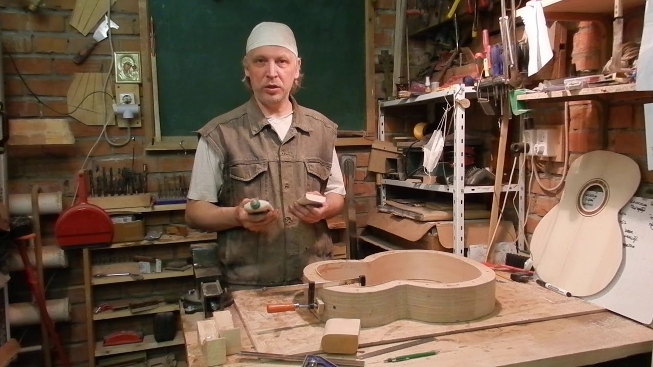 Верхний и нижний клоц (клёц), сборка обечаек гитары в цулаге.