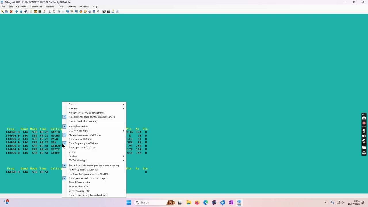 DXlog #2 -  Operator Logon and QSO editing
