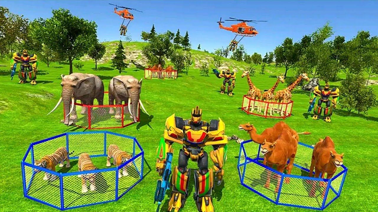Police Robot Animals Rescue: Animals Rescue And Shooting Enemies Game - Android Gameplay