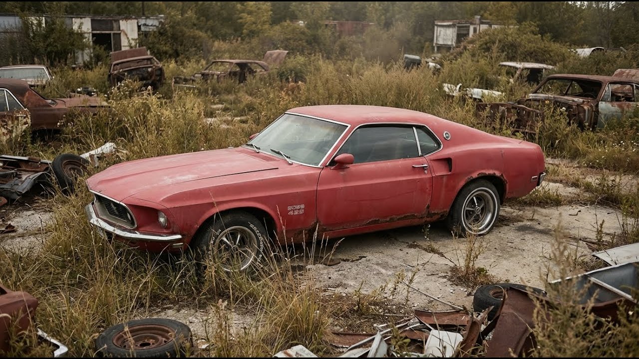ASMR Car Restoration Full Rebuild of Candy Apple Red Ford Mustang Boss 429 1969