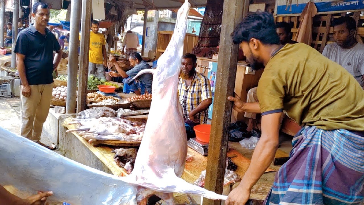 Amazing Goat Cutting Cleaning Skill by Expert Butcher in Bangladesh. mutton cutting