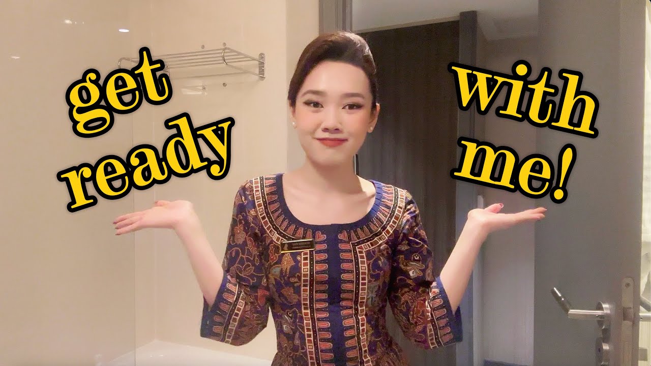 GET READY WITH ME ✈️  Singapore Airlines Cabin Crew (make up, french twist, grwm)