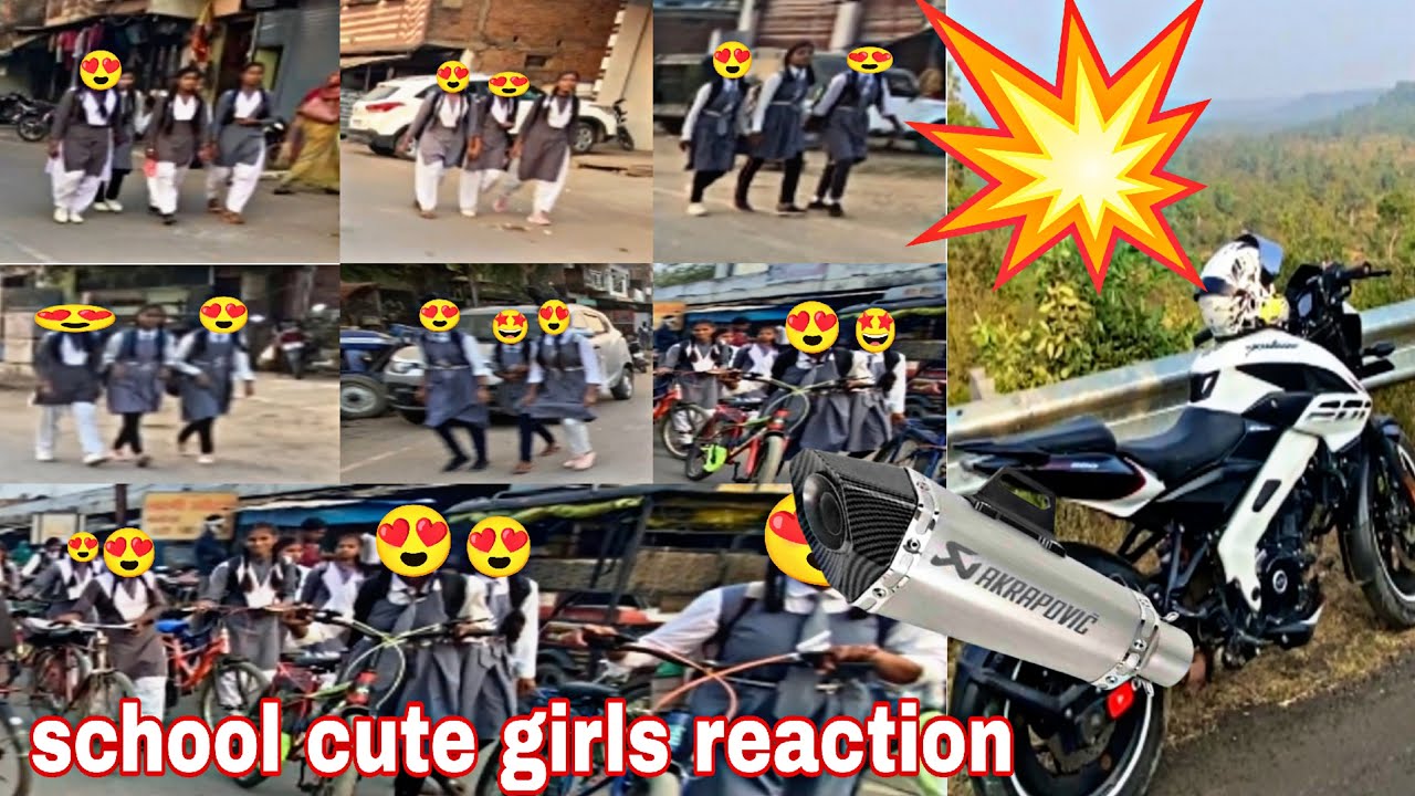 bajaj pulsar ns200 crazy reactions | full system akrapvic exhaust | school cute girls reaction 🤓