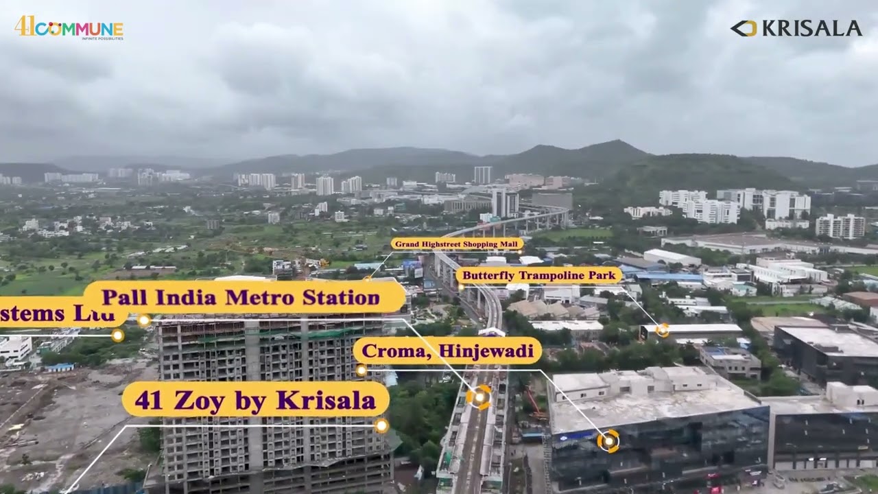 41 Commune, Hinjawadi: Iconic Studio Apartments & Marketplace | Drone Tour & Route Map