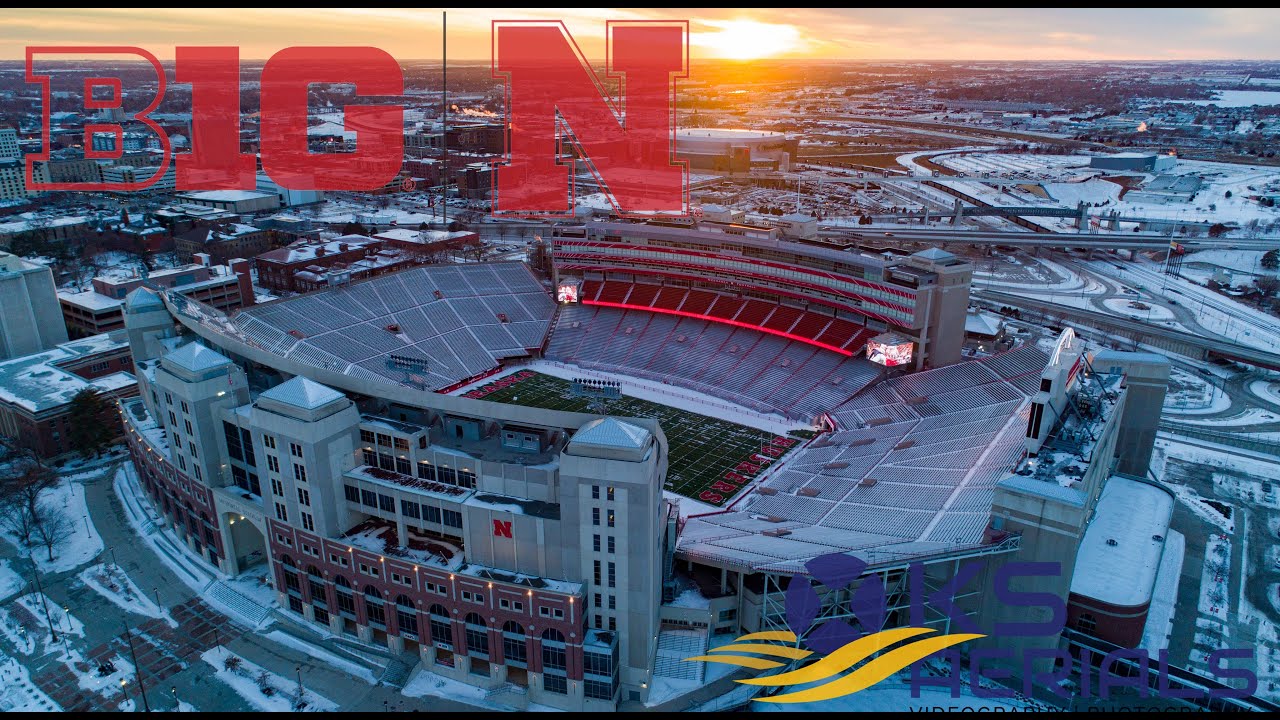 Nebraska Football Stadium 4K Drone Video