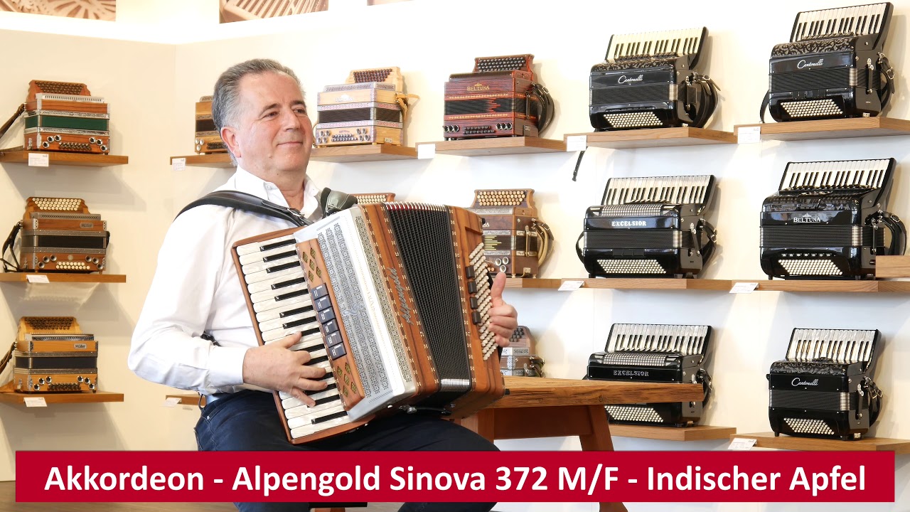 Akkordeon - Alpengold Sinova 372 M/F - Indischer Apfel - Spezialmodell