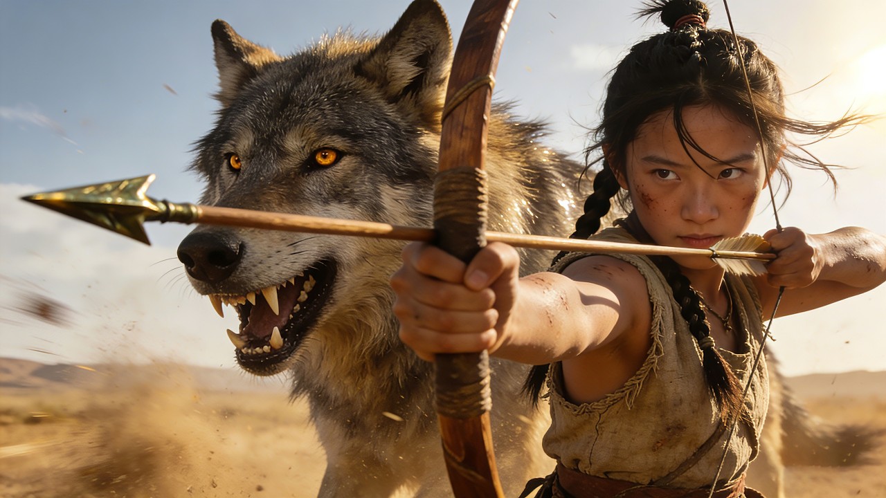 Part 1: To defend her family, the girl drives a pack of wolves away with just a slingshot!