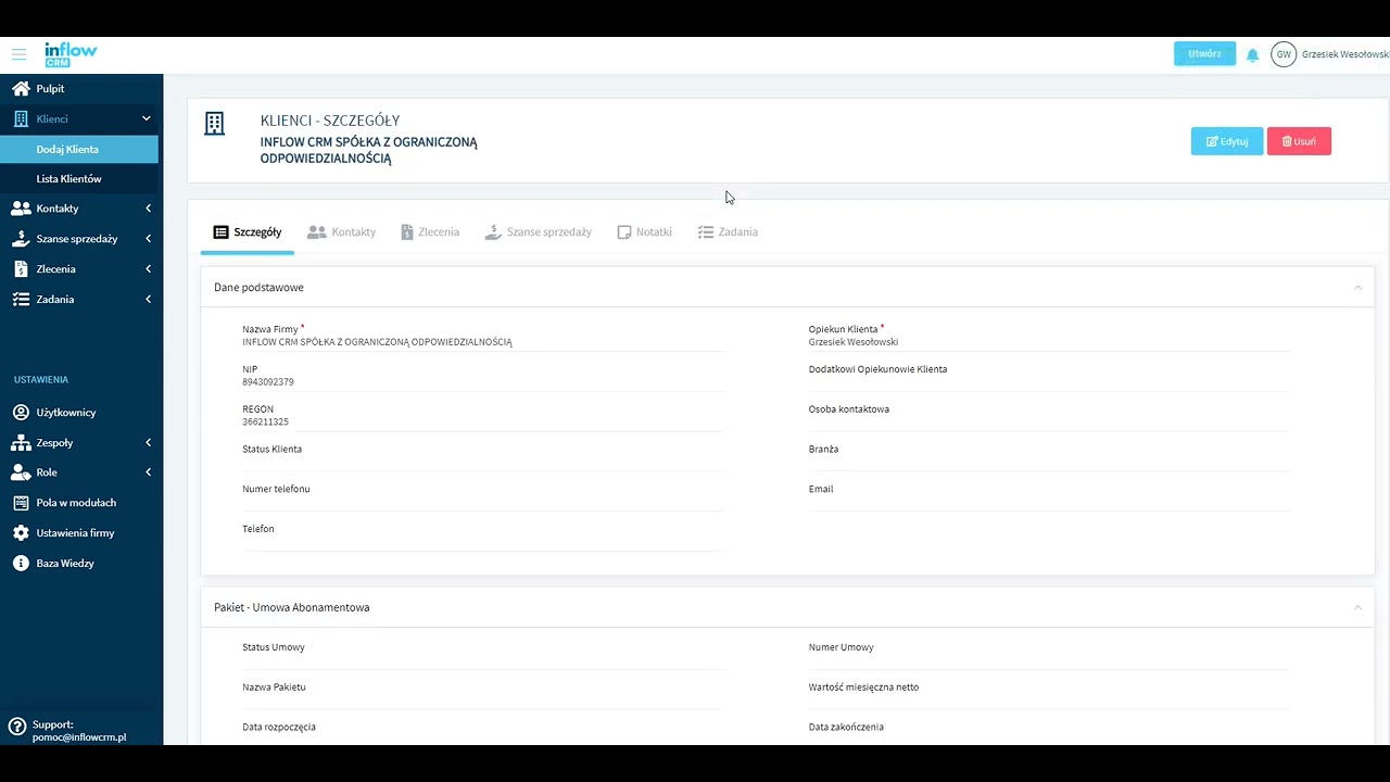 Wystartuj z Inflow CRM - Dodawanie Klient&oacute;w i Kontakt&oacute;w