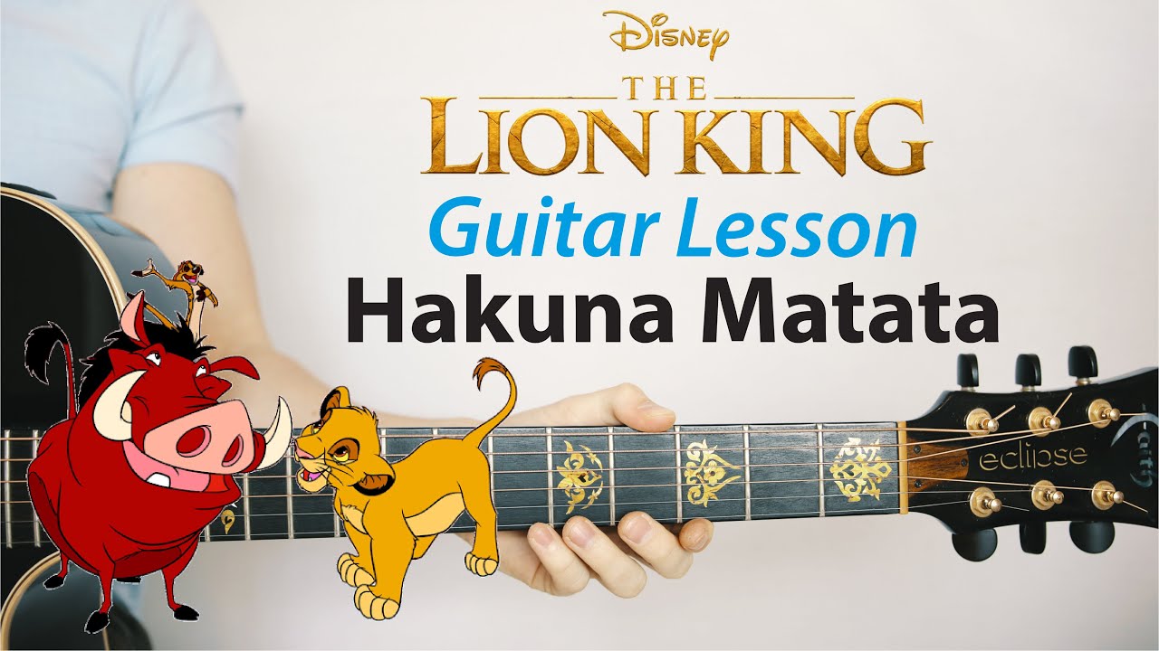 Hakuna Matata 🎸Acoustic Guitar Lesson - Lion King (Play-Along, How To Play, Chords)