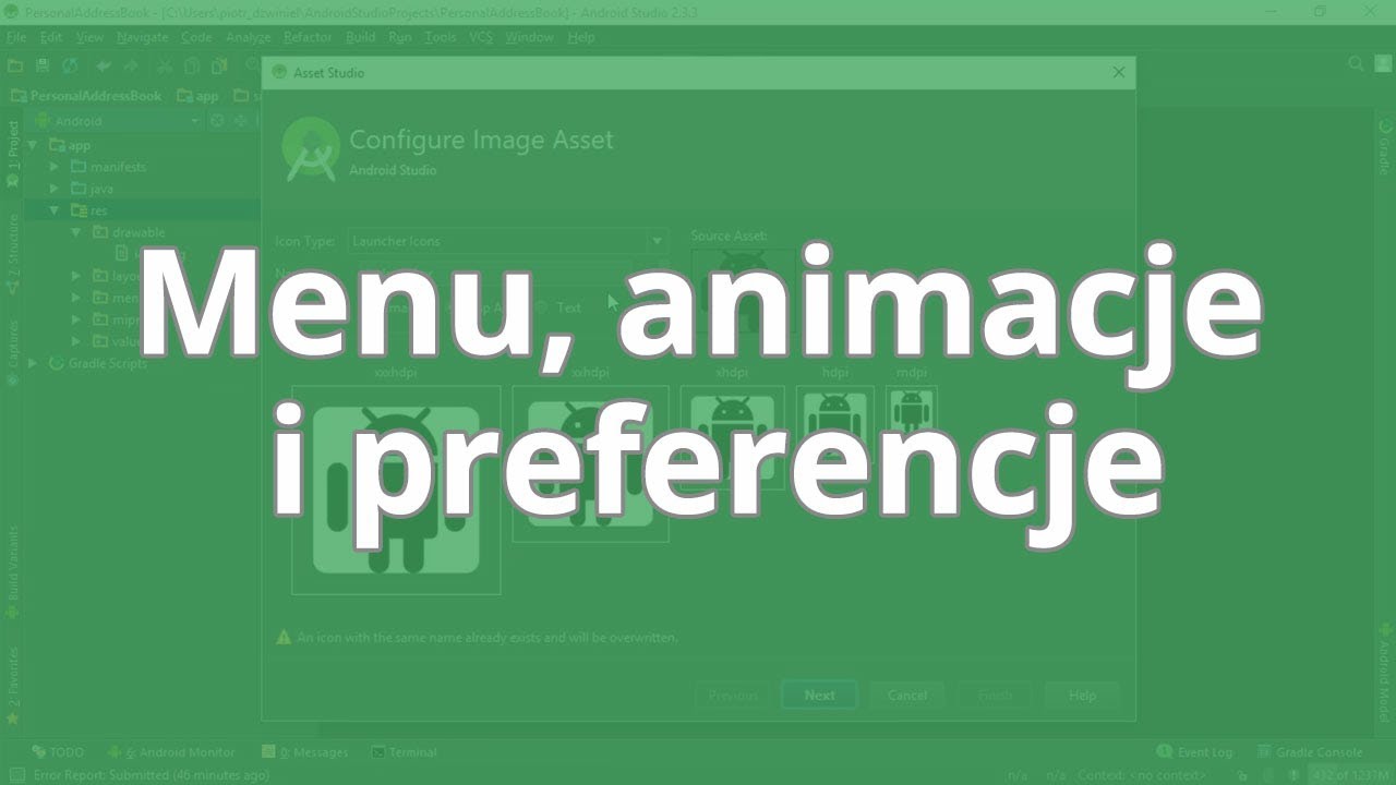Kurs Android - tworzenie aplikacji w praktyce | Menu, animacje i preferencje ▶strefakursow.pl◀