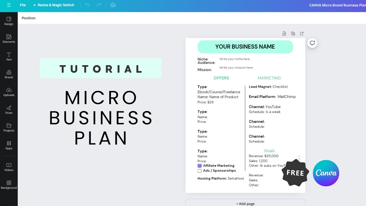 Online Business Plan Template + Free Download | Canva Business Plan Template
