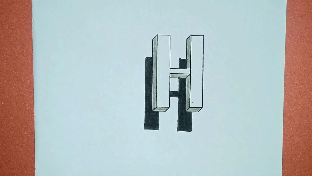 'H' letter 3d drawing #letter #3dart