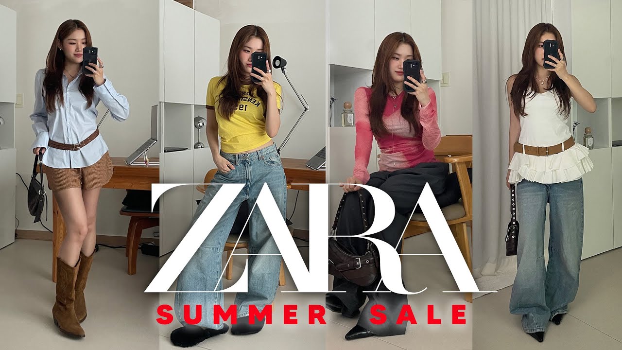 ZARA 여름세일 필수템 추천하울☀️🖤 여름티셔츠부터 데님,원피스 레이어링 코디까지,자라룩북,여름 룩북,zara try on,반팔티,여름패션하울,summer fashion haul