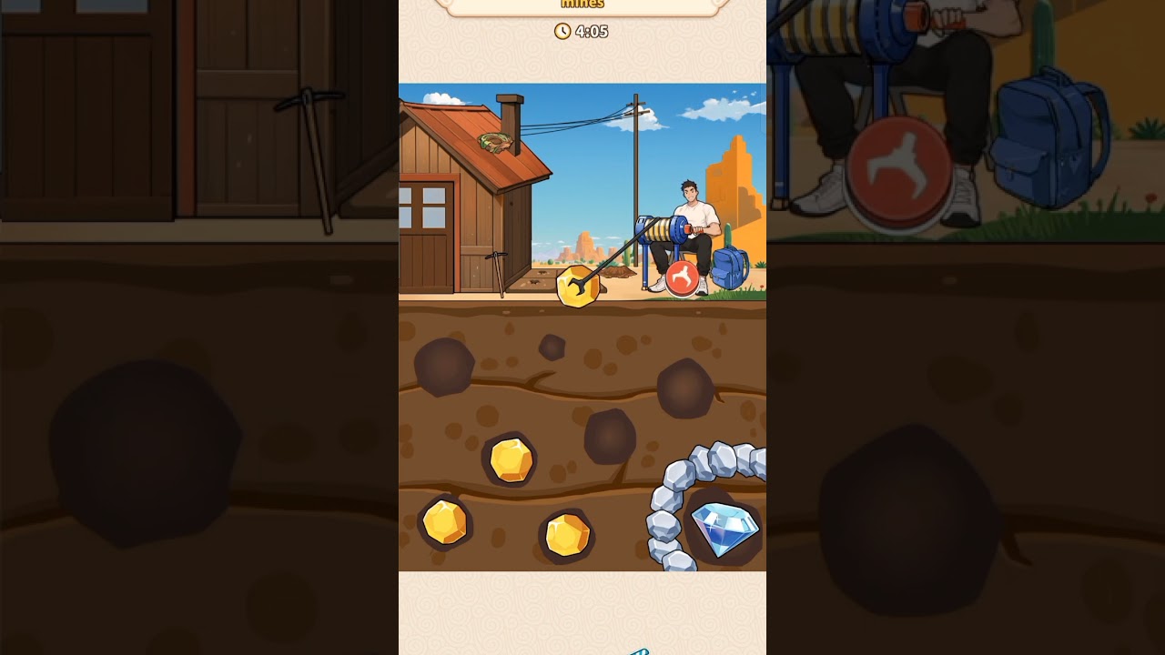 Brain puzzle tricky quest Level 60 Mining master - Help the man to obtain all the gold mines