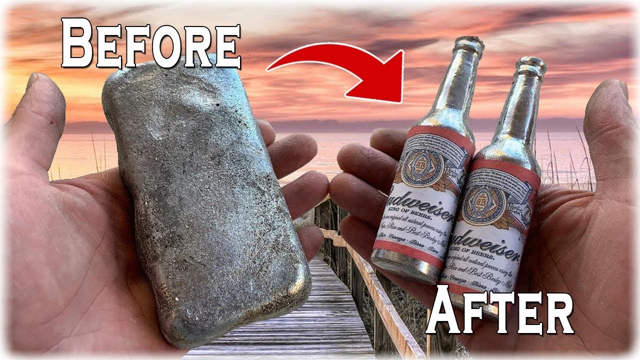I Turn Scrap Aluminum Ingots Into Solid Beer Bottles - Casting Bottles From Cans