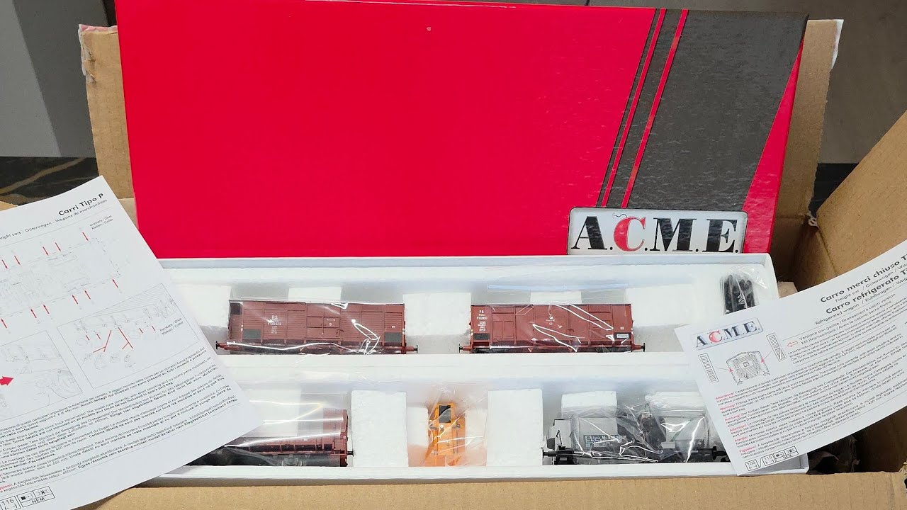 Acme 45121 Unboxing set 4 carri Fs italia ep.III F con garitta, frigo,cisterna,carro escavatore