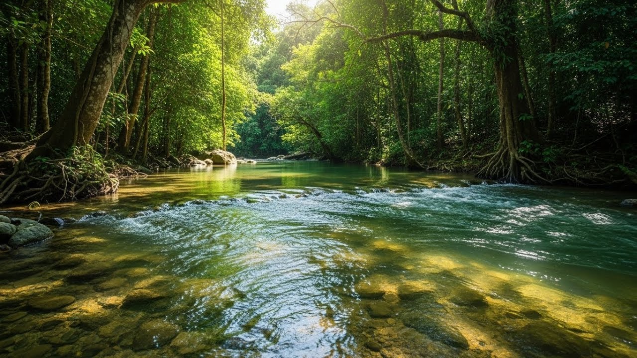 DEEP RELAXATION FOREST RIVER FLOW 🌿AND GENTLE BIRDSONG