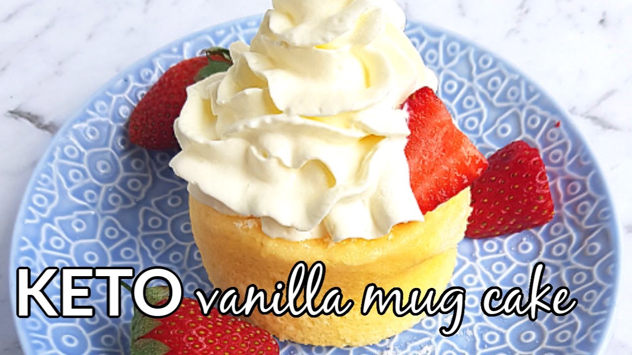 KETO VANILLA MUG CAKE WITH COCONUT FLOUR - so easy and ready in just 2 minutes!