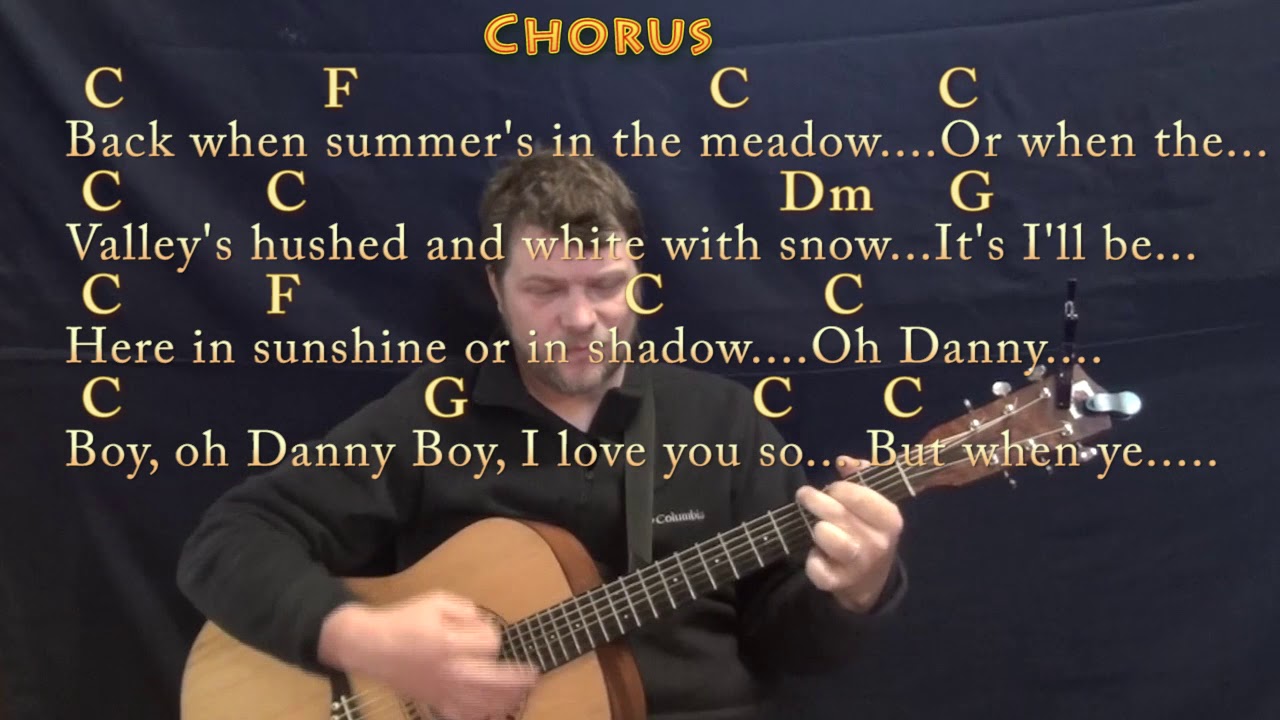 Danny Boy (Traditional) Strum Guitar Cover Lesson in C with Chords/Lyrics - Slow