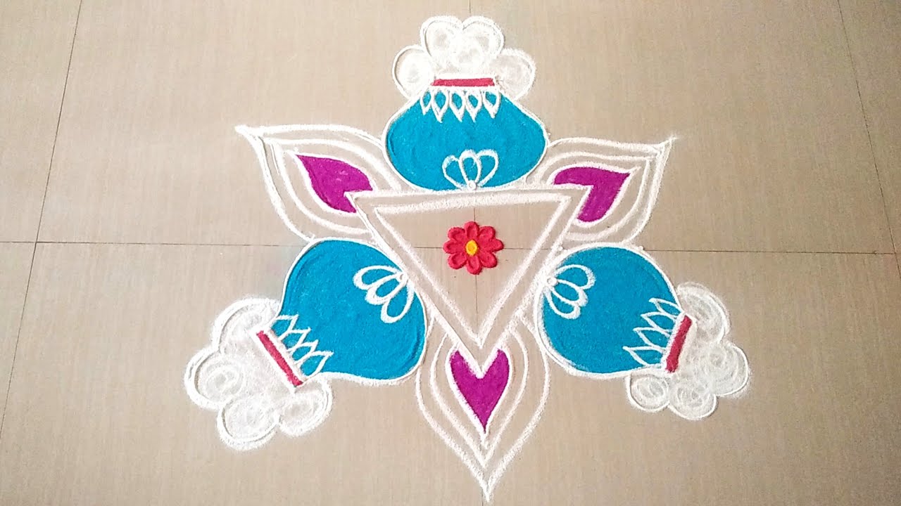 Simple Pongal special rangoli | 5*3 dots Pongal kolam | Sangaranthi muggulu @excellentrangoli