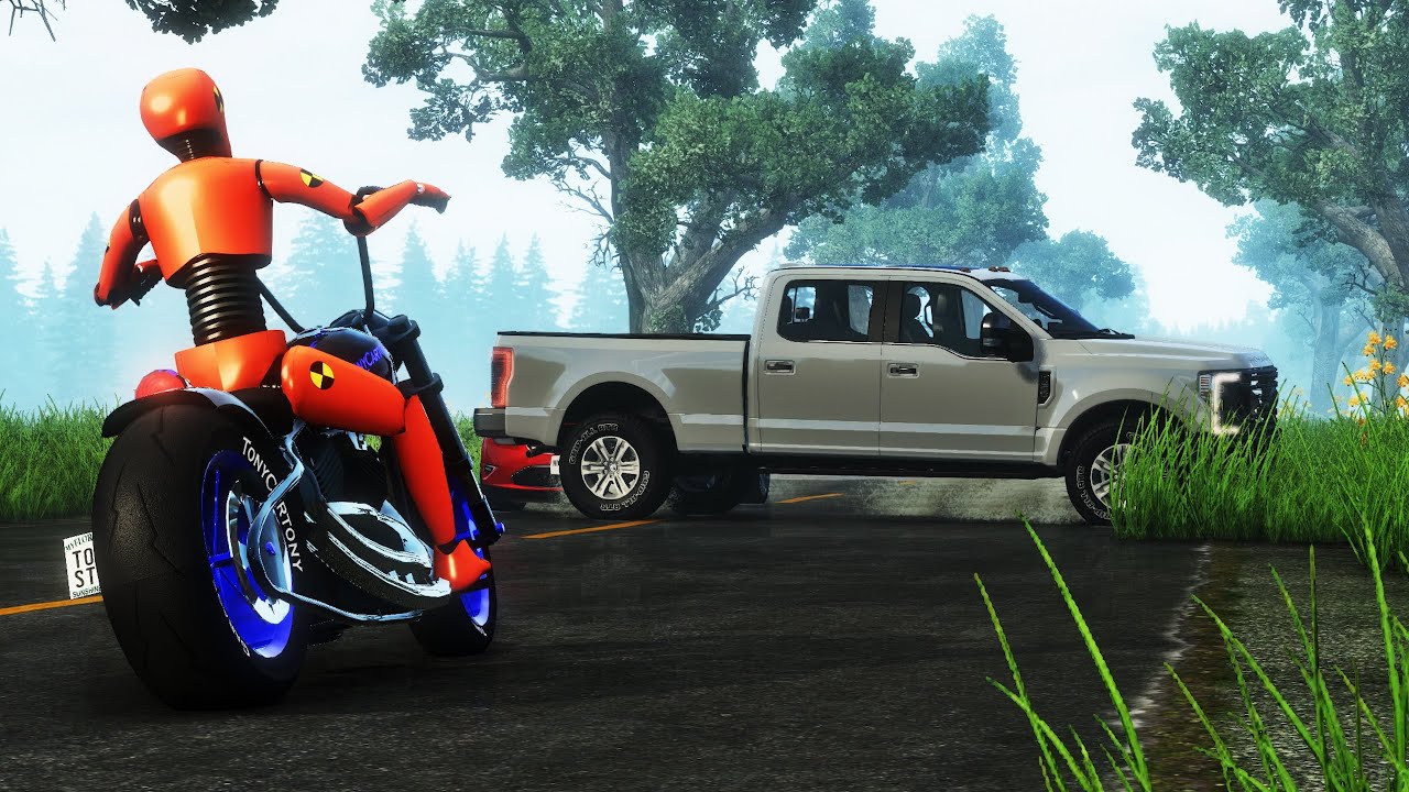 BeamNG Drive - Realistic Motorbike Crashes #3