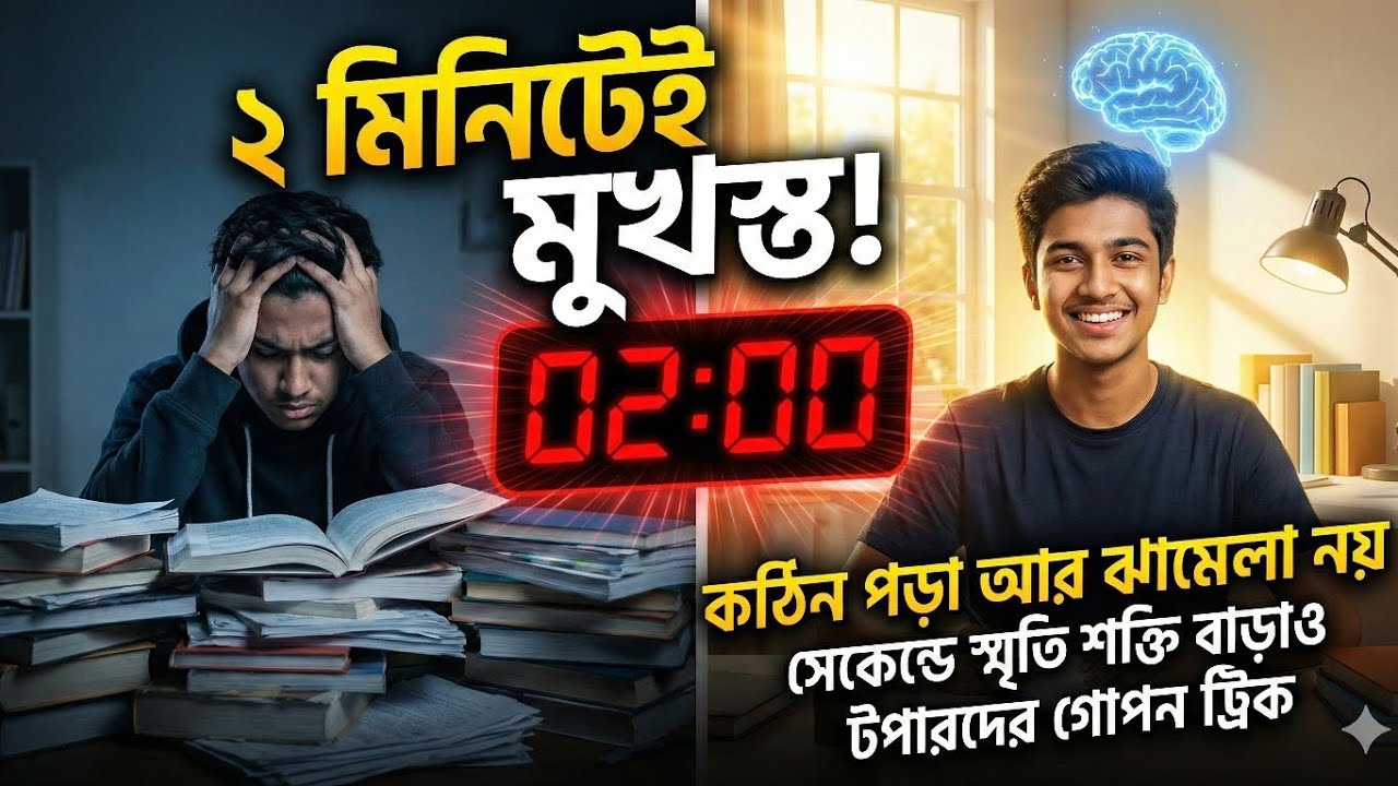 “২ মিনিটে কঠিন পড়া মুখস্ত! টপার হওয়ার  গোপন কৌশল”#ট্রিকস #tricks #facts #studytips #viral #Secret 