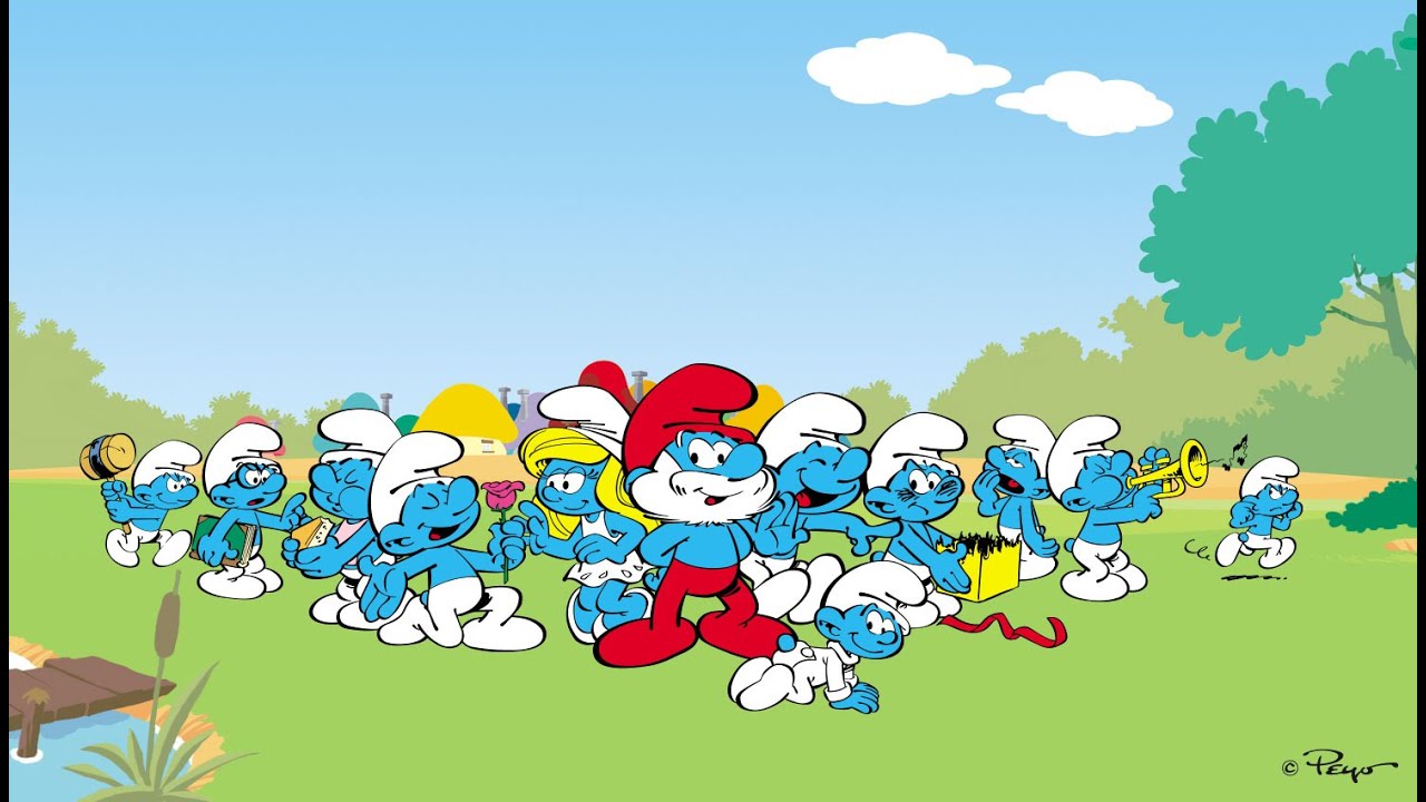 SMURFS surprises- cool mushroom village set :) MJ CLUB